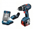 BOSCH GSR 14,4 V-LI 2x2,6Ah Li-Ion + GLI VariLED + LBOXX + ZESTAW KIBICA