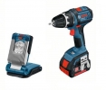 BOSCH GSR 18 V-LI 2x2,6Ah Li-Ion + GLI VariLED + LBOXX + ZESTAW KIBICA