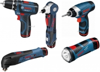 BOSCH MEGA ZESTAW: GSR, GDR, GOP, GWI, GLI 3x1,3Ah 10,8V L-BOXX