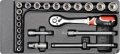 YATO ZESTAW NARZĘDZI DO SZUFLADY 22 PC Z ZESTAWEM NASADEK I AKCESORIÓW 3/8"  YT-5542