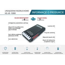 KS JS-1000 JUMP STARTER URZĄDZENIE ROZRUCHOWE POWER BANK