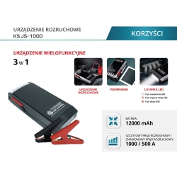 KS JS-1000 JUMP STARTER URZĄDZENIE ROZRUCHOWE POWER BANK