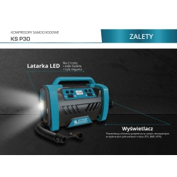 KS P30 KOMPRESOR SAMOCHODOWY 12V/230V