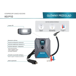 KS P10 KOMPRESOR SAMOCHODOWY 12V