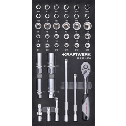 Kraftwerk 105.301.036 – 40‑cz. moduł nasadek 3/8″ w EVA 20×40 cm