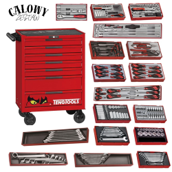 TengTools TSW26R282TC – Wózek narzędziowy PRO35™ z wyposażeniem 224 el. | 7 szuf