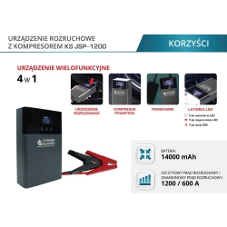 KS JSP-1200 URZĄDZENIE ROZRUCHOWE POWER BANK KOMPRESOR
